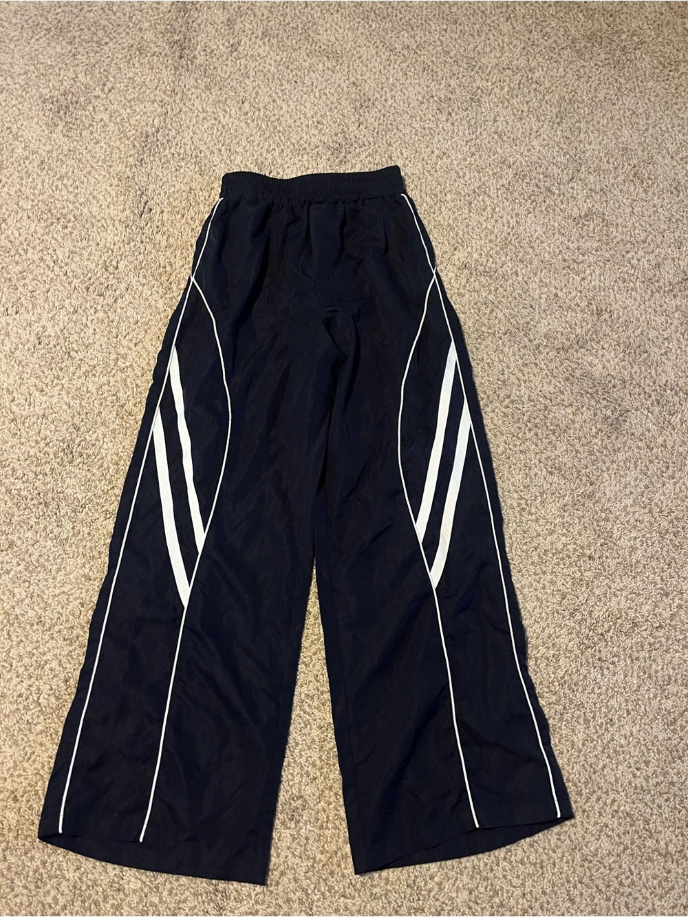 SHEIN Black Track Pants with White Stripe Detail